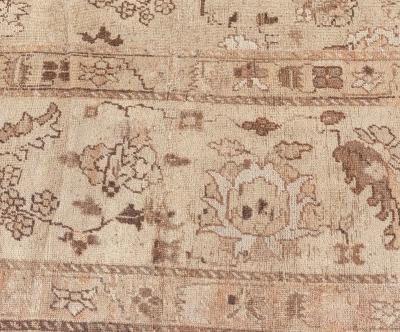 FINE ANTIQUE INDIAN AMRITSAR BEIGE AND BROWN HANDWOVEN WOOL RUG