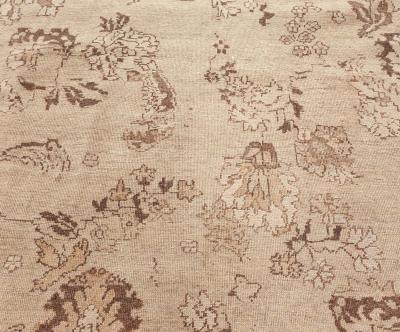 FINE ANTIQUE INDIAN AMRITSAR BEIGE AND BROWN HANDWOVEN WOOL RUG