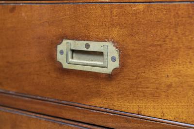 FINE ENGLISH SOLID MAHOGANY CAMPAIGN CHEST SECRETARY