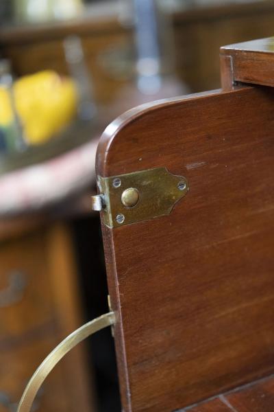 FINE ENGLISH SOLID MAHOGANY CAMPAIGN CHEST SECRETARY