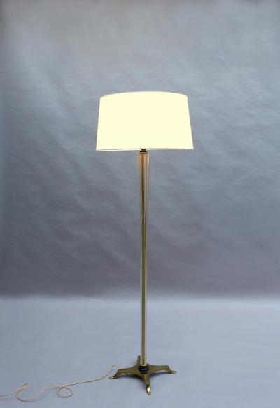 FINE FRENCH ART DECO GLASS AND BRONZE FLOOR LAMP