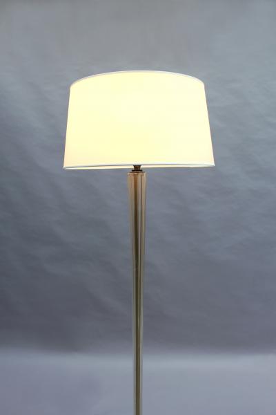 FINE FRENCH ART DECO GLASS AND BRONZE FLOOR LAMP