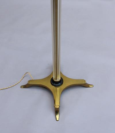 FINE FRENCH ART DECO GLASS AND BRONZE FLOOR LAMP