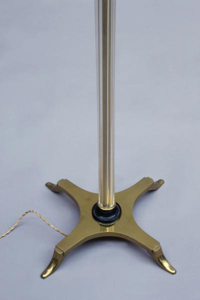 FINE FRENCH ART DECO GLASS AND BRONZE FLOOR LAMP