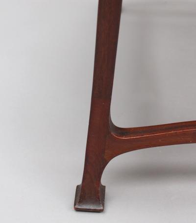 FINE FRENCH ART NOUVEAU UPHOLSTERED MAHOGANY BENCH