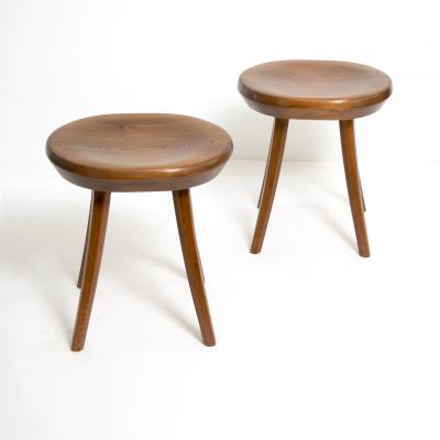 FINNISH MID CENTURY STAINED PINE STOOLS