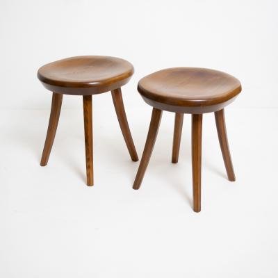 FINNISH MID CENTURY STAINED PINE STOOLS