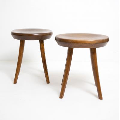FINNISH MID CENTURY STAINED PINE STOOLS