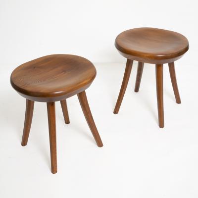 FINNISH MID CENTURY STAINED PINE STOOLS