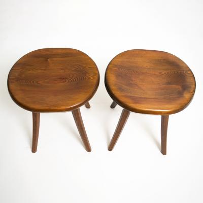 FINNISH MID CENTURY STAINED PINE STOOLS