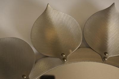 FLOWER SHAPED PEWTER MIRROR