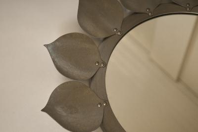 FLOWER SHAPED PEWTER MIRROR