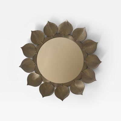 FLOWER SHAPED PEWTER MIRROR