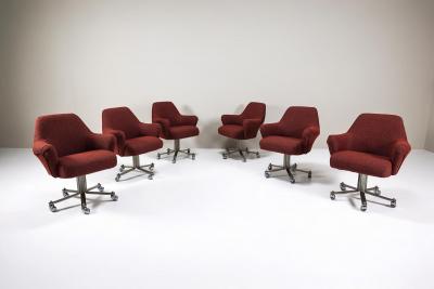 FORMANOVA Milano Set of Six Moscatelli Dolly Swivel Dining Chairs for Formanova Italy 1970s