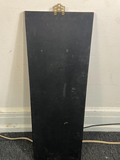 FOUR CHINESE PAINTED CARVED MOTHER OF PEARL PANELS WOMEN IN MARTIAL ART POSE