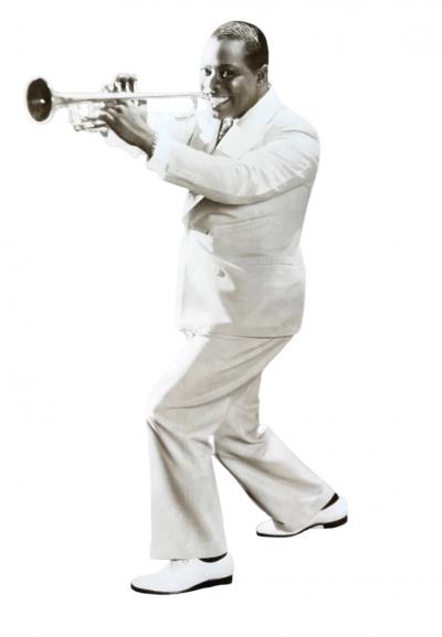 FRAMED LOUIS ARMSTRONG PHOTOGRAPH WITH AUTHENTIC AUTOGRAPH