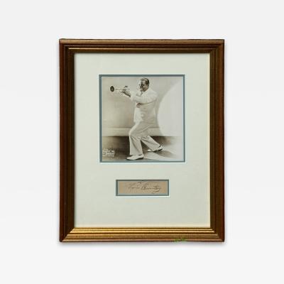 FRAMED LOUIS ARMSTRONG PHOTOGRAPH WITH AUTHENTIC AUTOGRAPH