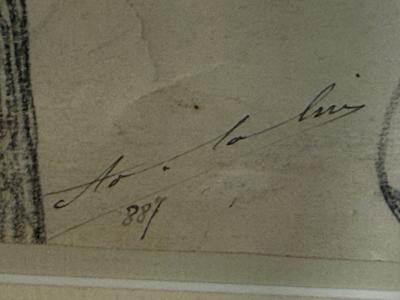 FRAMED MODERN STUDY OF HANDS DRAWING SIGNED DATED