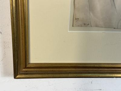 FRAMED MODERN STUDY OF HANDS DRAWING SIGNED DATED