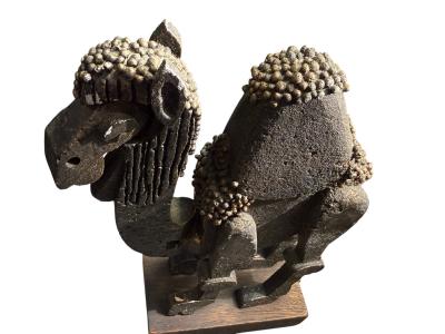 FRANK MEISLER BRUTALIST ARTICULATED METAL CAMEL SCULPTURE BY FRANK MEISLER