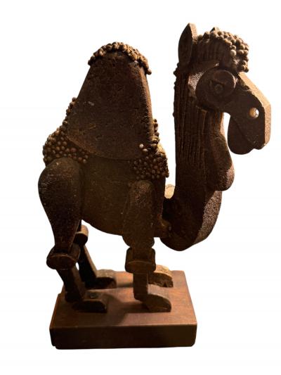 FRANK MEISLER BRUTALIST ARTICULATED METAL CAMEL SCULPTURE BY FRANK MEISLER