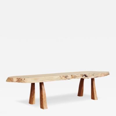 FREE FORM OLIVE WOOD COFFEE TABLE BENCH