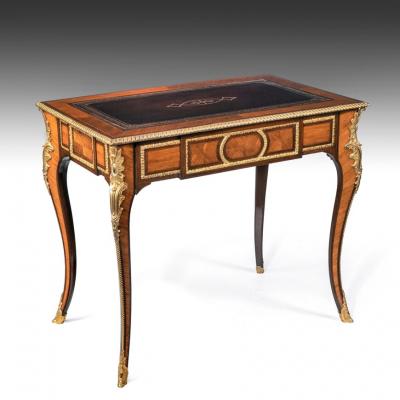 FRENCH 19TH CENTURY GILT BRONZE MOUNTED WRITING TABLE