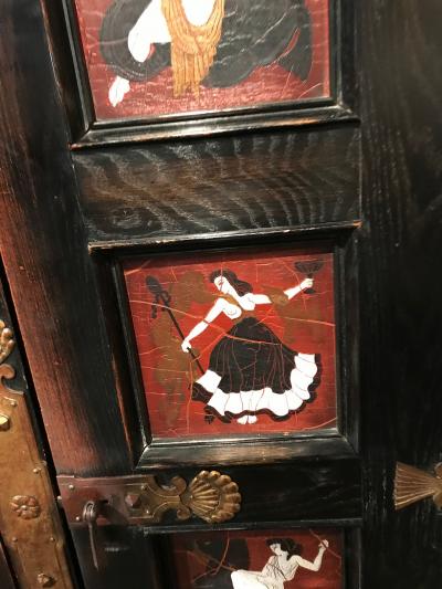 FRENCH AESTHETIC MOVEMENT NEOCLASSICAL STYLE EBONIZED OAK CABINET