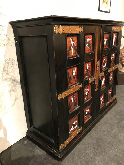 FRENCH AESTHETIC MOVEMENT NEOCLASSICAL STYLE EBONIZED OAK CABINET