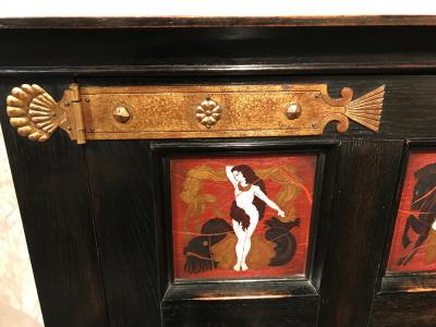 FRENCH AESTHETIC MOVEMENT NEOCLASSICAL STYLE EBONIZED OAK CABINET
