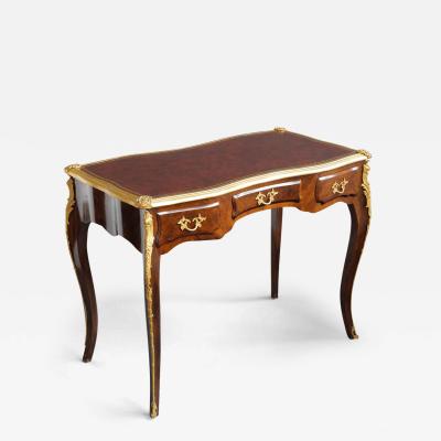 FRENCH ANTIQUE LOUIS XV STYLE LEATHER TOP LADIES DESK