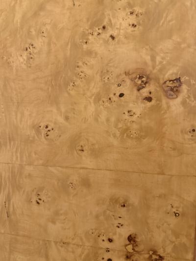 FRENCH ART DECO BURLWOOD BLACK ACCENT CABINET WITH NICKELED BRONZE HARDWARE