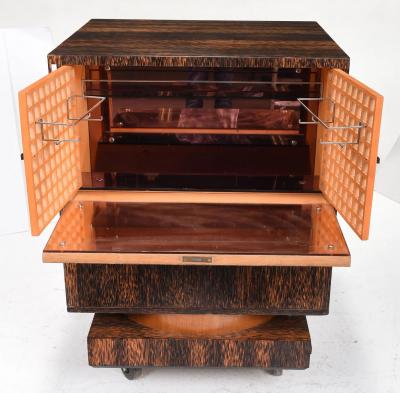 FRENCH ART DECO PALMWOOD BAR CABINET