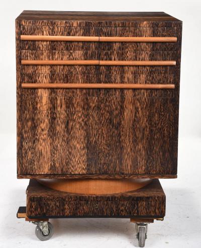 FRENCH ART DECO PALMWOOD BAR CABINET