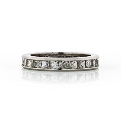 FRENCH CUT PLATINUM 3 00CTTW CHANNEL SET DIAMOND ETERNITY BAND