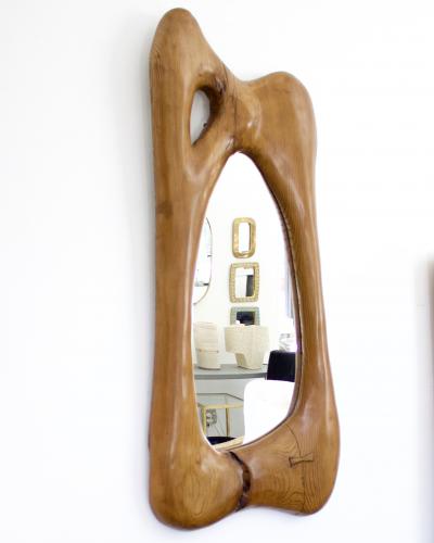 FRENCH HAND CARVED LARGE ORGANIC FORM WALL MIRROR