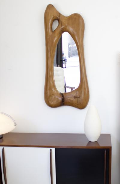 FRENCH HAND CARVED LARGE ORGANIC FORM WALL MIRROR
