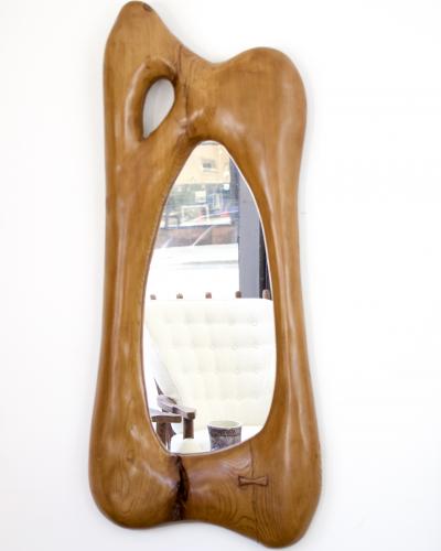 FRENCH HAND CARVED LARGE ORGANIC FORM WALL MIRROR