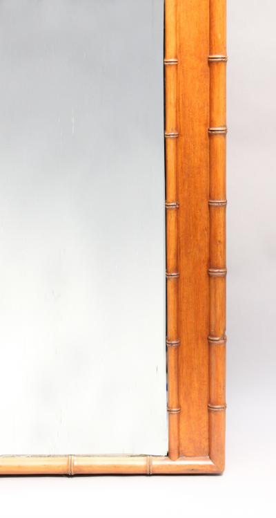 FRENCH NAPOLEON II FAUX BAMBOO AND MAHOGANY FRAMED MIRROR