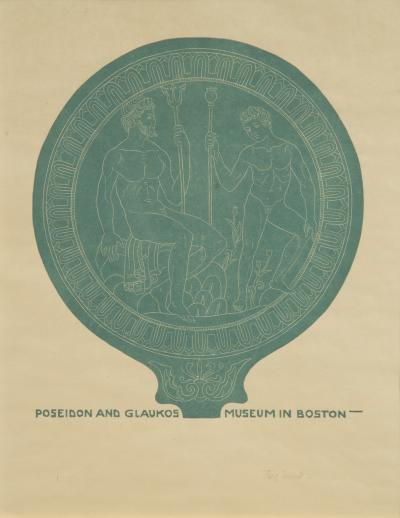 FRITZ ENDELL SET OF EXTREMELY FINE WOODCUTS OF ANCIENT HAND MIRRORS BY FRITZ ENDELL