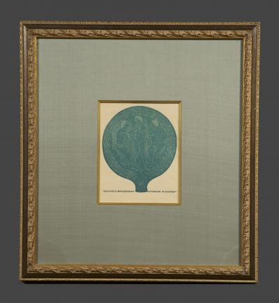 FRITZ ENDELL SET OF EXTREMELY FINE WOODCUTS OF ANCIENT HAND MIRRORS BY FRITZ ENDELL