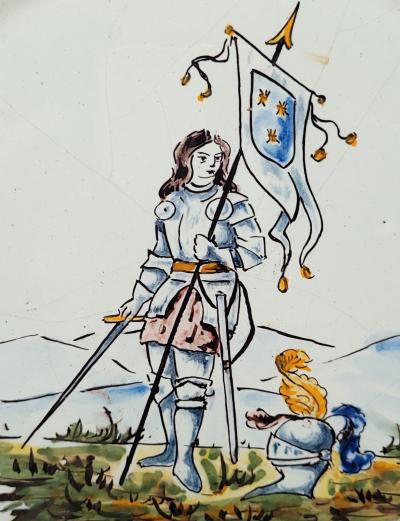 Fa ence Plate with Joan of Arc France 19th century