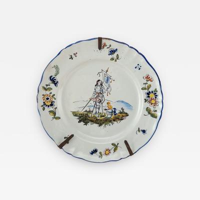 Fa ence Plate with Joan of Arc France 19th century