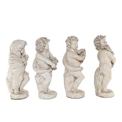Fa ence Pottery Figures of the Four Seasons Probably Italy circa 1900