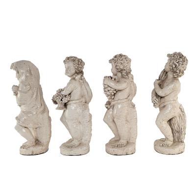 Fa ence Pottery Figures of the Four Seasons Probably Italy circa 1900