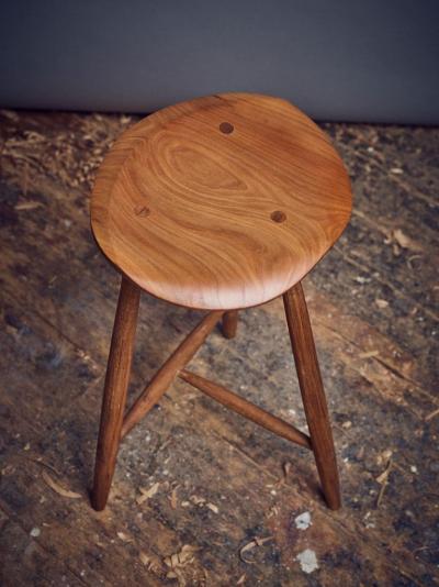 Fabian Fischer Handcrafted Studio Three Legged Stool by Fabian Fischer Germany 2019