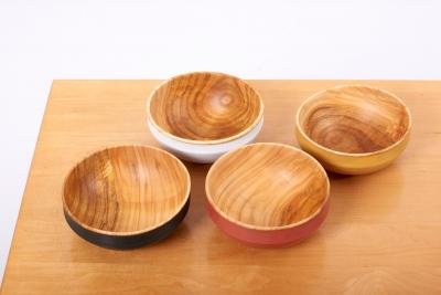 Fabian Fischer Set of 4 Wooden Bowls by Fabian Fischer Germany 2020