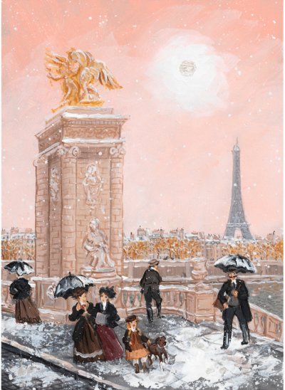 Fabienne Delacroix Premiere neige sue le Pont Alexandre III 2025