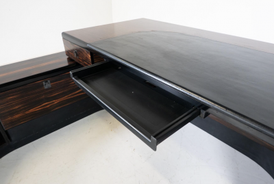 Fabio Lenci Mid Century Large Executive Wooden Desk by Fabio Lenci for Bernini Italy 1960s