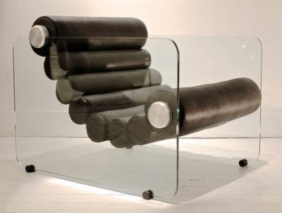 Fabio Lenci Pair of Hyaline Armchairs by Fabio Lenci